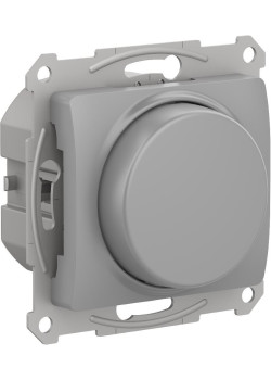 GLOSSA СВЕТОРЕГУЛЯТОР (диммер) поворотно-нажимной, LED, RC, 400Вт, механизм, АЛЮМИНИЙ