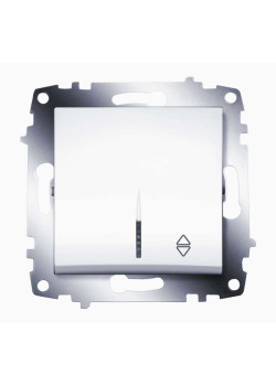 Переключатель 1-кл. СП Cosmo 10А IP20 (сх. 6) с подсветкой механизм бел. ABB 619-010200-210
