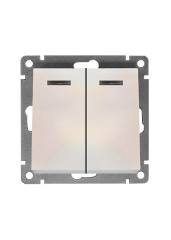 Выключатель 2-кл. СП Афина 10А IP20 с подсветкой механизм жемчуг Universal A0123-OBr