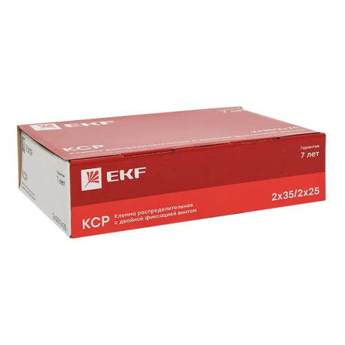 Клемма распределительная КСР с двойным винтом 2x35/2x25 cиняя EKF Клемма распределительная КСР с двойным винтом 2x35/2x25 cиняя EKF