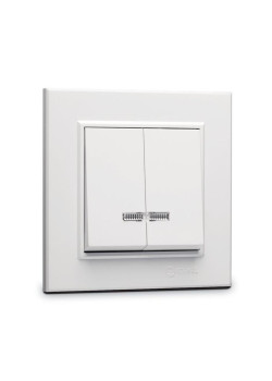 Выключатель 2-кл. СП Karea 10А IP20 с подсветкой бел. Makel 56001023