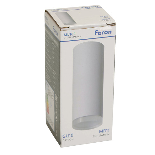 Светильник потолочный Feron ML102 Barrel MR11 GU10 35W 230V, белый Светильник потолочный Feron ML102 Barrel MR11 GU10 35W 230V, белый