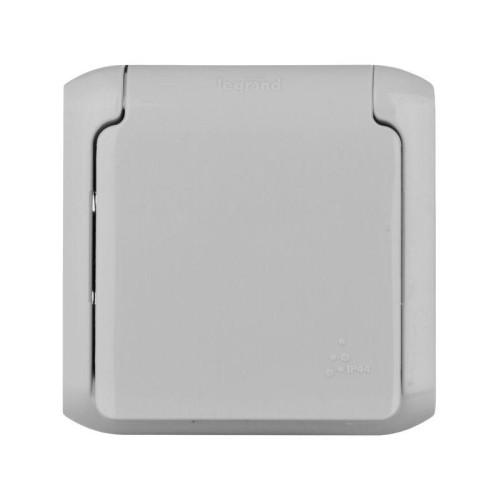 Розетка 1-м ОП Quteo 16А IP44 250В 2P+E с заземл. защ. шторки с крышкой сер. Leg 782351 Розетка 1-м ОП Quteo 16А IP44 250В 2P+E с заземл. защ. шторки с крышкой сер. Leg 782351