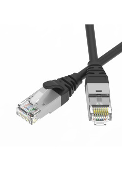 Патч-корд экранированный Ultra SLIM CAT6A S/FTP 4х2, 30 AWG, LSZH, чёрный, 3м