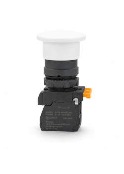 Кнопка SB-34 грибовидная 1NO+1NC белая