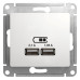 GLOSSA USB РОЗЕТКА A+A, 5В/2,1А, 2х5В/1,05А, механизм, БЕЛЫЙ GLOSSA USB РОЗЕТКА A+A, 5В/2,1А, 2х5В/1,05А, механизм, БЕЛЫЙ