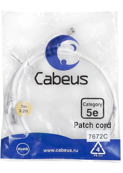 Cabeus PC-UTP-RJ45-CAT.5E-1M-WH-LSZH
