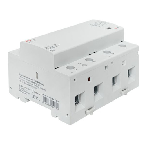 Контактор модульный КМ 125А 2NO+2NC 230В АС (6 мод.) AVERES EKF Контактор модульный КМ 125А 2NO+2NC 230В АС (6 мод.) AVERES EKF