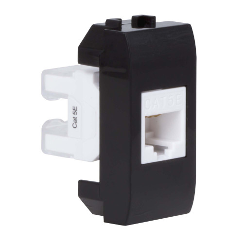 Компьютерная розетка RJ45 кат.5e, Brava, черная, 1мод