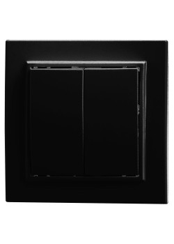 Выключатель 2-клавишный STEKKER, PSW10-9004-03, 250V, 10А, серия Эрна, черный