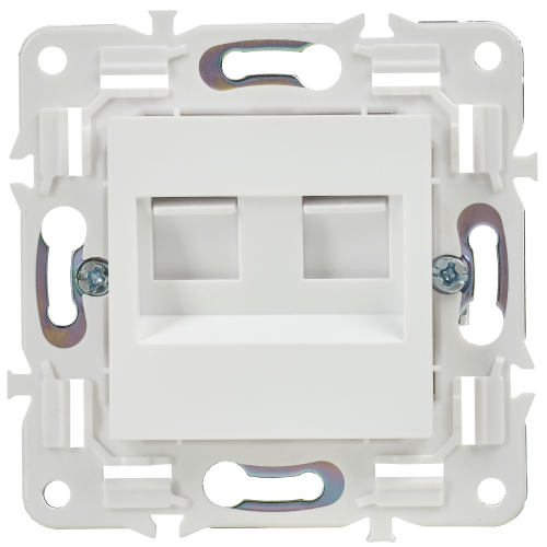 SKANDY Розетка компьютерная двойная RJ45 кат.5E SK-K03W арктический белый IEK SKANDY Розетка компьютерная двойная RJ45 кат.5E SK-K03W арктический белый IEK