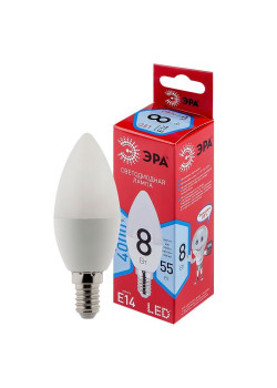 Лампа светодиодная RED LINE LED B35-8W-840-E14 R 8Вт B35 свеча 4000К нейтр. бел. E14 Эра Б0050200