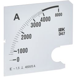 Шкала сменная для амперметра Э47 4000/5А класс точности 1,5 96х96мм IEK