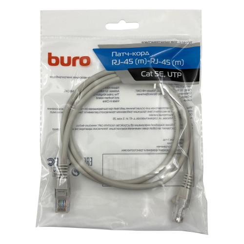 Патч-корд Buro UTP 4 пары cat.5E CCA molded 1м серый RJ-45 (m)-RJ-45 (m) (UTP-5E-1M-G) Патч-корд Buro UTP 4 пары cat.5E CCA molded 1м серый RJ-45 (m)-RJ-45 (m) (UTP-5E-1M-G)