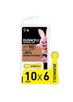 Элемент питания ZA10-6BL для слуховых аппаратов (блист.6шт) Duracell Б0039179