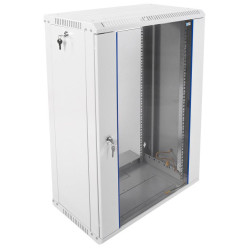 Шкаф коммутационный ЦМО ШРН-ЭКОНОМ (ШРН-Э-18.350) настенный 18U 600x350мм пер.дв.стекл направл.под закл.гайки 85кг серый 300мм 22.14кг 180град. 878мм IP20 сталь