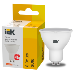 Лампа светодиодная ALFA PAR16 софит 8Вт 230В 3000К GU10 (6шт) IEK