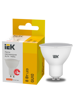 Лампа светодиодная ALFA PAR16 софит 8Вт 230В 3000К GU10 (6шт) IEK