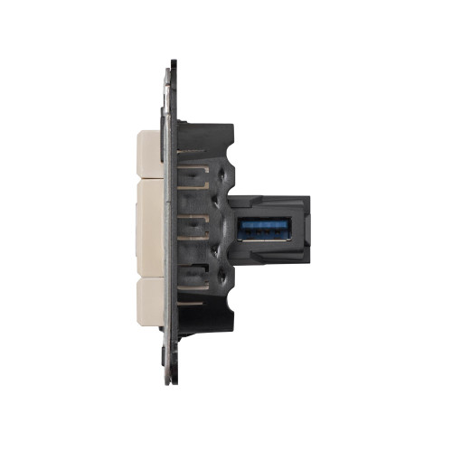 USB 3.0 розетка одинарная в стену, тип А-А, Avanti, ванильная дымка USB 3.0 розетка одинарная в стену, тип А-А, Avanti, ванильная дымка