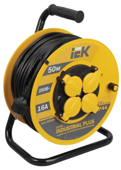 INDUSTRIAL PLUS Катушка УК50 4 места IP44 с заземлением с термозащитой 3х1,5мм2 50м IEK