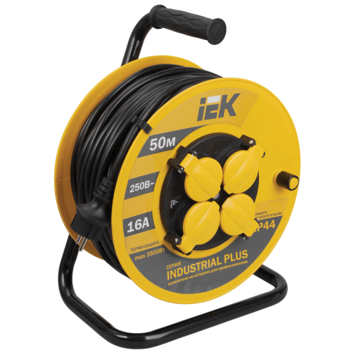 INDUSTRIAL PLUS Катушка УК50 4 места IP44 с заземлением с термозащитой 3х1,5мм2 50м IEK