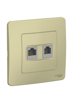 BLANCA С/У РОЗЕТКА двойная: комп.RJ45, кат.5E + телефон. RJ11, БЕЖЕВЫЙ