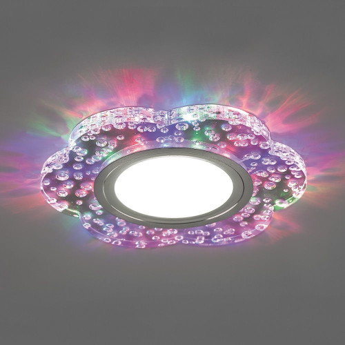 Светильник встраиваемый с разноцветной LED подсветкой Feron CD954 потолочный MR16 G5.3, прозрачный Светильник встраиваемый с разноцветной LED подсветкой Feron CD954 потолочный MR16 G5.3, прозрачный