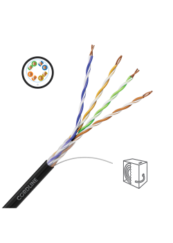 Кабель витая пара СORDLINE U/UTP 5e Сu 4х2х0.48 PE OUT MID черный 305м