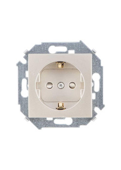 Розетка Simon 15 16А 250В 2P+E с заземл. Schuko защ. шторки винтов. клеммы механизм шампань Simon 1591443-034