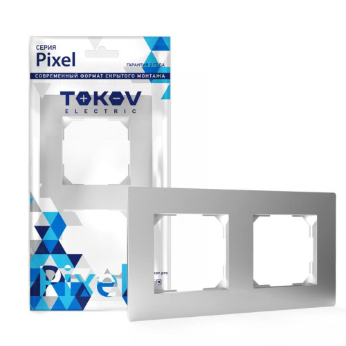 Рамка 2-м Pixel универс. алюм. TOKOV ELECTRIC TKE-PX-RM2-C03 Рамка 2-м Pixel универс. алюм. TOKOV ELECTRIC TKE-PX-RM2-C03