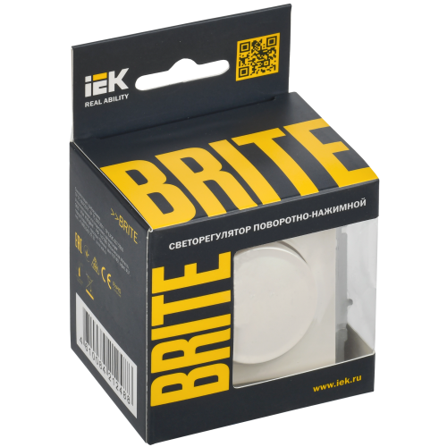 BRITE Светорегулятор поворотно-нажимной 600Вт СС10-1-0-БрЖ жемчуг IEK BRITE Светорегулятор поворотно-нажимной 600Вт СС10-1-0-БрЖ жемчуг IEK