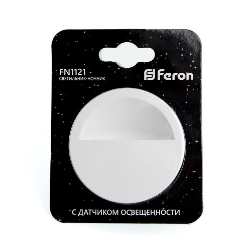 Светильник ночник Feron FN1121 0,5W 230V, белый Светильник ночник Feron FN1121 0,5W 230V, белый