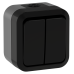 TORS Выключатель двухклавишный проходной 10А IP55 TS125 графит IEK TORS Выключатель двухклавишный проходной 10А IP55 TS125 графит IEK