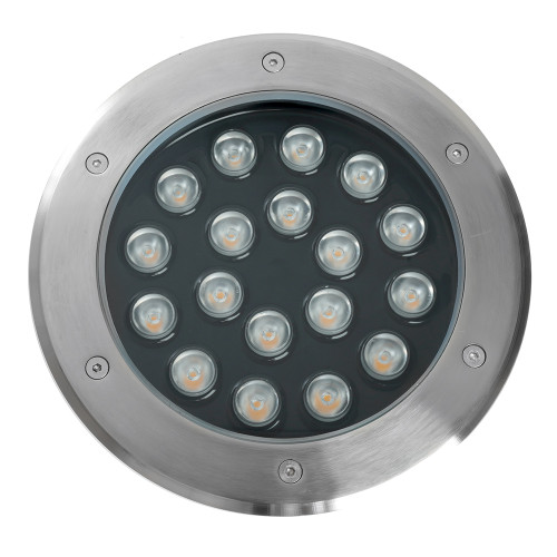 Светодиодный светильник тротуарный (грунтовый) Feron SP2804, 20W, AC/DC12V, низковольтный, 3000K, металлик, IP67 Светодиодный светильник тротуарный (грунтовый) Feron SP2804, 20W, AC/DC12V, низковольтный, 3000K, металлик, IP67