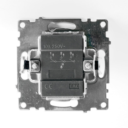 Выключатель 3-клавишный (механизм), STEKKER GLS10-7108-03, 250V, 10А, серия Катрин, серебро Выключатель 3-клавишный (механизм), STEKKER GLS10-7108-03, 250V, 10А, серия Катрин, серебро