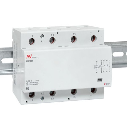 Контактор модульный КМ 100А 2NO+2NC 230В АС (6 мод.) AVERES EKF Контактор модульный КМ 100А 2NO+2NC 230В АС (6 мод.) AVERES EKF