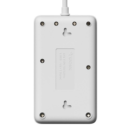 Удлинитель с сетевым фильтром 3х3м 10А 4USB + 2USBC 2500Вт ПВС 3х1 прямоуг. бел. КОСМОС FKsm3m-3gPF(W)USB
