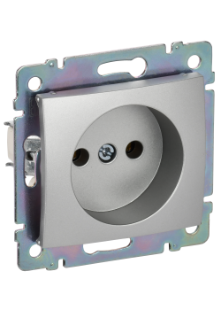 VALENA DIY Розетка 1-местная без заземления без защитных шторок 16А алюминий