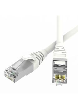 Патч-корд экранированный SLIM CAT6 S/FTP 4х2, 28 AWG, LSZH, белый, 3м