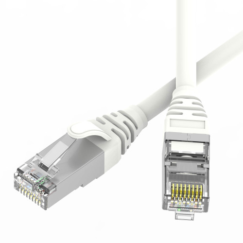 Патч-корд экранированный SLIM CAT6 S/FTP 4х2, 28 AWG, LSZH, белый, 3м