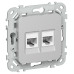 FLITE Розетка 2-местная компьютерная RJ45 категория 5Е UTP РК5е-2-0-ФлА алюминий IEK
