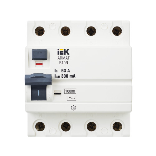 ARMAT Выключатель дифференциального тока R10N 4P 63А 300мА тип AC IEK
