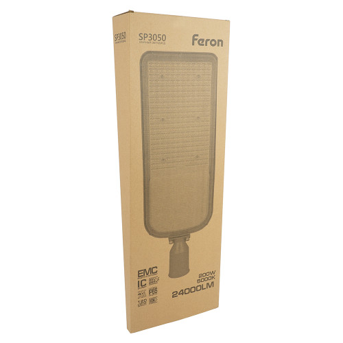 Светодиодный уличный консольный светильник Feron SP3050 200W 5000K 230V, серый Светодиодный уличный консольный светильник Feron SP3050 200W 5000K 230V, серый