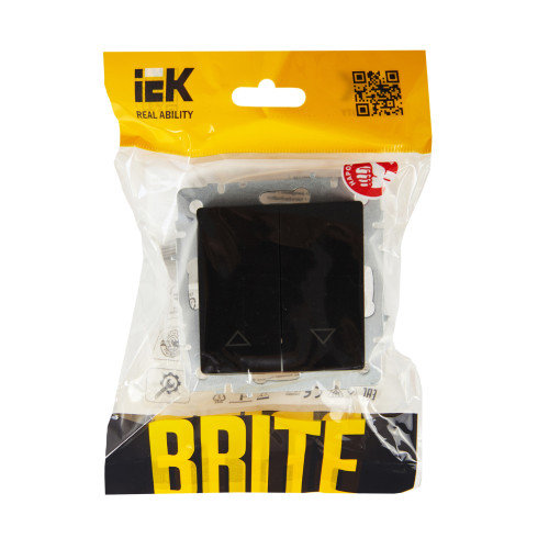 BRITE Выключатель жалюзи 10А ВС10-1-5-БрЧ черный IEK BRITE Выключатель жалюзи 10А ВС10-1-5-БрЧ черный IEK