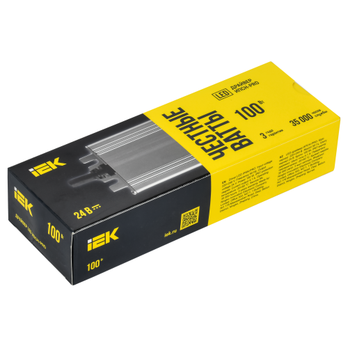 Драйвер LED ИПСН-PRO 100Вт 24В блок - шнуры IP67 IEK