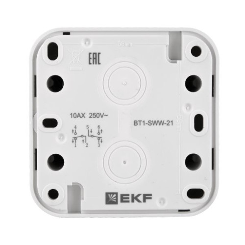 Выкл., 2кл., проходной, ОП авт. клеммы бел. Бронто EKF Выкл., 2кл., проходной, ОП авт. клеммы бел. Бронто EKF