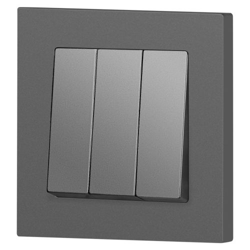 Выключатель 3-кл. СП Accent 6-106-07 10А IP20 250В AL/CU графит Intro Б0063544 Выключатель 3-кл. СП Accent 6-106-07 10А IP20 250В AL/CU графит Intro Б0063544
