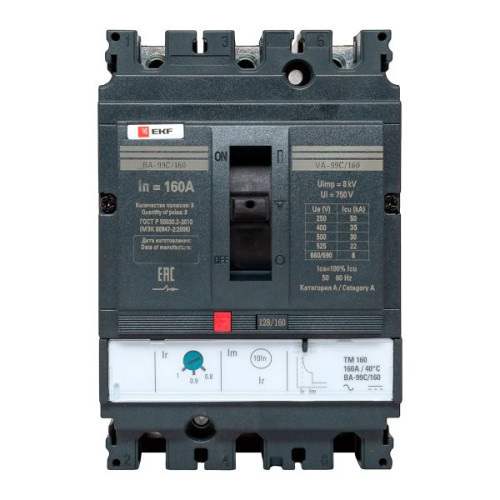 ВА-99C 160/160А 3P 35кА с термомагнитным расцепителем EKF ВА-99C 160/160А 3P 35кА с термомагнитным расцепителем EKF