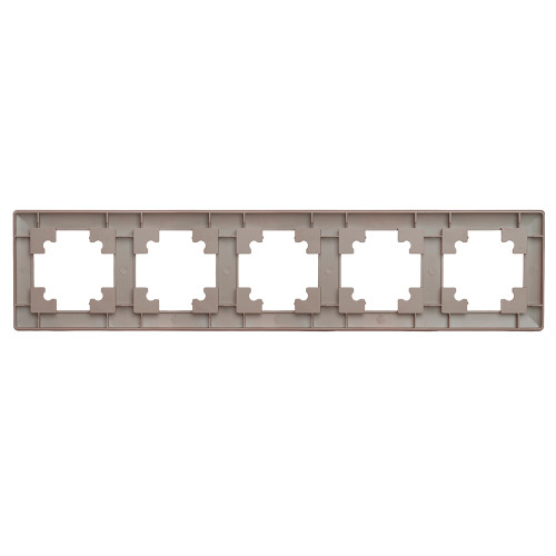Рамка STEKKER, PFR00-7005-04 5-местная, пластик, серия Катрин, шоколад Рамка STEKKER, PFR00-7005-04 5-местная, пластик, серия Катрин, шоколад