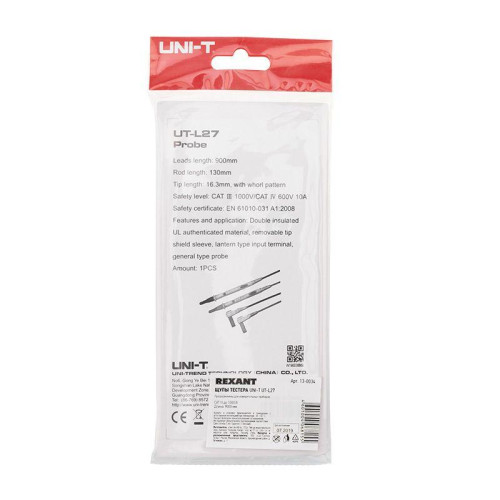 Щупы тестера UT-L27 UNI-T 13-0034 Щупы тестера UT-L27 UNI-T 13-0034